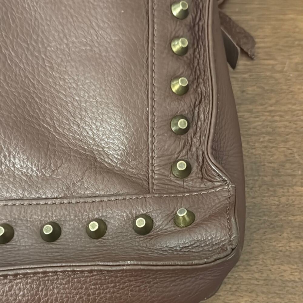 Lucky Brand Dixie Brown Leather Crossbody Studded Bag Boho Western - Picture 9 of 10